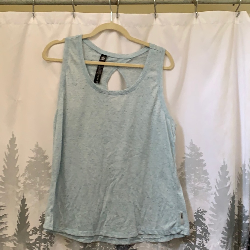 RBX Workout Tank Top Blue Heather Cut Out Back XL Quick Dry